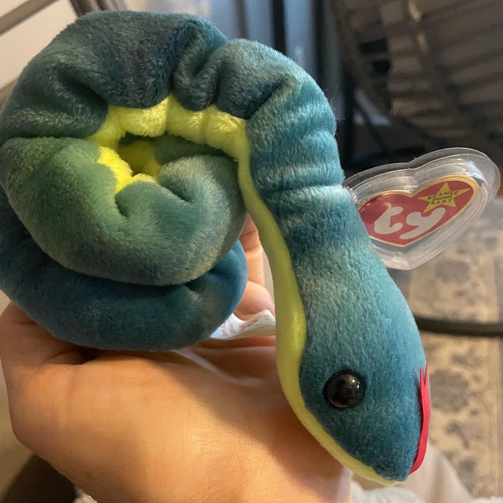 Ty Beanie Baby Hissy The Snake 1997 PVC Pellets Rare Retired Vintage.